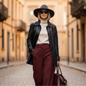 Vintage Y2K Eddie Bauer Women’s Black Leather Car Coat Casual Streetwear Sz L